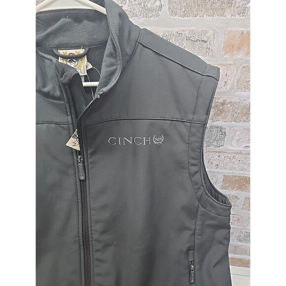 Cinch® Men's Black Solid Bonded Vest MWV1012010 SZ L  METALLIC REBEL LOGO - Picture 2 of 13